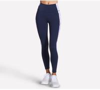 Skechers GO WALK Block Full Length High-Waisted Legging Hosen in Weiss/Violett/Rosa, Größe Groß