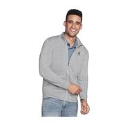 Skechers Herren Kapuzenpullover The Hoodless Hoodie – ohne Kapuze, Grau meliert XXL