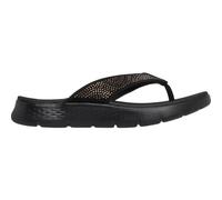 Zehentrenner SKECHERS "GO WALK FLEX SANDAL", Herren, Gr. 40, schwarz unifarben, Lederimitat, metallic, Schuhe Zehentrenner, Sommerschuh, Badeschuh, Strandschuh mit Nietenverzierung (52762957-40) schwa