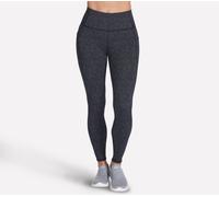 Skechers GO WALK Full Length High-Waisted Daisies Legging in Silber/Schwarz, Größe Klein