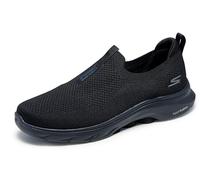 Skechers Go Walk Herren-Sneaker, Größe 39,5, Schwarz/Schwarz, 44 EU