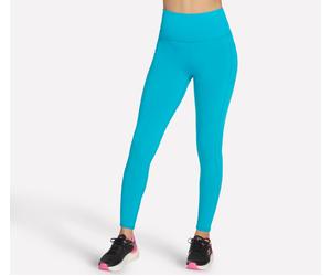Skechers GO WALK High Waisted Legging Hosen in Blau/Grün, Größe Groß