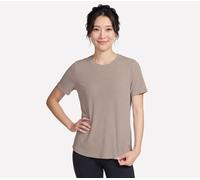 Skechers GO WALK Luxe Rib T-Shirt in Grau/Braun, Größe Groß