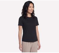 Skechers GO WALK Luxe Rib T-Shirt in Schwarz, Größe 2XL