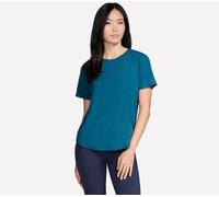 Skechers GO WALK Luxe Rib T-Shirt in Teal, Größe Medium