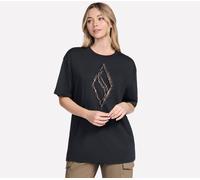 Skechers Gold Splatter Diamond Shorts Sleeve T-Shirt in Schwarz, Größe Groß