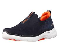Skechers Gowalk Herren-Wanderschuh, Stretch-Passform, zum Reinschlüpfen, athletisch, leistungsstark, Marineblau/Orange, 11