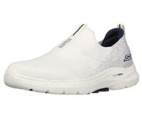 Skechers Gowalk Herren-Wanderschuh, Stretch-Passform, zum Reinschlüpfen, athletisch, leistungsstark, Weiß/Marineblau, 9