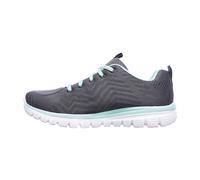 Skechers Damen 12615 Low-Top Sneaker, Anthrazitgrüner Rand, 4 UK Wide