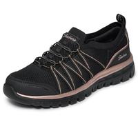 Slip-On Sneaker SKECHERS "GRACEFUL-PURECRUSH", Damen, Gr. 41, schwarz, roségoldfarben, Lederimitat, Textil, Schuhe, Freizeitschuh mit elastischem Einstieg (10642459-41) schwarz, roségoldfarben