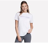 Skechers Gradient Shorts Sleeve T-Shirt in Weiss, Größe Groß