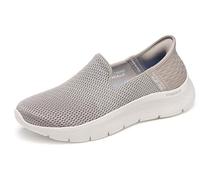 Skechers Handfrei Slip-ins Go Walk Flex-Relish Sneaker für Damen, Taupe/Blau, 36 EU Weit