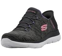 Skechers Hands Free Summits Dazzling Haze Damen-Sneakers zum Hineinschlüpfen (Slip-ins), Kohlschwarz / Violett, 6 Wide