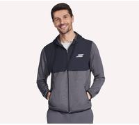 Skechers Harry Kane Weekend Full Zip Kapuzenpullover in Schwarz/Grau, Größe Groß