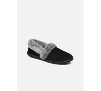 Skechers Damen Cozy Campfire - Team Toasty Flache Hausschuhe, Schwarz Black Microfiber Suede Faux Fur Line Blk, 40 EU