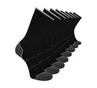 Skechers Herren 8-Pack Work Collection Crew, Extended Cushion & Mesh Ventilation Socken, Schwarz, 10-13