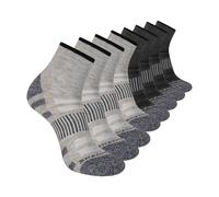 Skechers Herren 8-Pack Work Collection High Quarter Crew, Extra Cushion & Mesh Ventilation Socken, Cool Grey/Steel Grey, 10-13