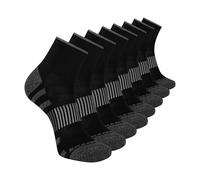 Skechers Herren 8er-Pack Work Collection High Quarter Crew Socken, extra Polsterung und Netz-Belüftung, Schwarz, 10-13