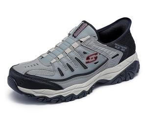 Skechers Herren Afterburn M. Fit Ridgeburn Slip-In Loafer, Grau/Schwarz, 43 EU X-Weit