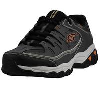 Skechers Herren Afterburn Memory-Foam Schnürschuh, anthrazit, 49.5 EU X-Weit