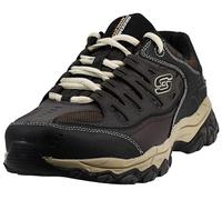 Skechers Herren Afterburn Memory-Foam Schnürschuh, Braun/Taupe, 42.5 EU X-Weit