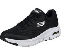 Skechers Herren Arch Fit Sneaker, Black Textile Synthetic White Trim, 44 EU