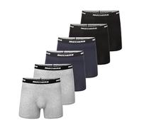 Skechers Herren-Boxershorts, 6er-Pack, athletische Passform, feuchtigkeitsableitende Baumwolle mit konturierter Tasche, atmungsaktiv, Multipack, Blau/Dunkelgrau/Schwarz, X-Large