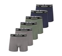 Skechers Herren-Boxershorts, 6er-Pack, athletische Passform, feuchtigkeitsableitende Baumwolle mit konturierter Tasche, atmungsaktiv, Multipack, Blau/Grau/Grün, Medium