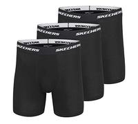 Skechers Herren Boxershorts - Nicht bindender elastischer Bund - 3er Pack - Schwarz - Small