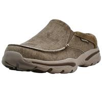 Skechers Herren Creston - Schlupfleinen Slipper, Khaki, 42 EU