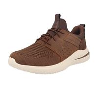 Skechers Herren Delson 3.0 Cicada Sneaker, Dark Brown Knitted Mesh W Leather, 46 EU