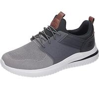 Skechers Herren Delson 3.0 Cicada Sneaker, Gray Black Knitted Mesh W Synthetic, 41.5 EU