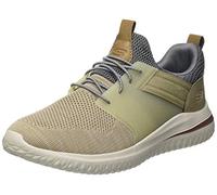 Skechers Herren Delson 3.0 Cicada Sneaker, Taupe Knitted Mesh W Synthetic, 39.5 EU