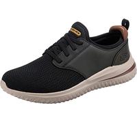 Skechers Herren Delson 3.0 Mooney Runde Zehenpartie, Bungee-Schnür-Slipper, Black Knitted Mesh, 42 EU