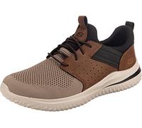 Skechers Herren Delson 3.0 Sneaker, Brown Tan Knitted Mesh W/Synthetic, 45 EU
