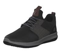 Skechers Herren Delson Axton Sneakers, Black Gray Leather, 39.5 EU