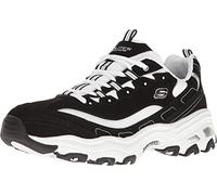 Skechers Herren D'Lites Sneaker, Black Trubuck/White Mesh/Silver Trim, 43 EU