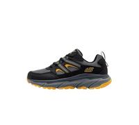 Skechers Herren D'lux Journey Wanderschuh, Black Leather Textile Yellow Trim, 41.5 EU