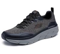 Skechers Herren D'lux Walker 2.0 Steadyway Sneaker, Black Mesh/Synthetic/Charcoal Trim, 40 EU