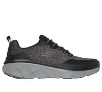 Skechers Herren D'lux Walker 2.0 Steadyway Sneaker, Schwarz/Dunkelgrau, 45 EU X-Weit