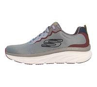 Skechers Herren D'lux Walker Scrambler Sneaker, Gray Mesh/Red Synthetic Trim, 42 EU
