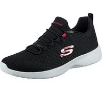 Slip-On Sneaker SKECHERS "DYNAMIGHT", Herren, Gr. 43, schwarz (schwarz, rot), Synthetik, Textil, Schuhe Slip-On Sneaker, Slipper, Freizeitschuh, Trainingschuh mit Memory Foam-Innensohle, Topseller (30