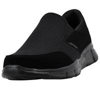 Skechers Herren Equalizer Persistent Low Top, Black Mesh Duraleather Trim, 42 EU