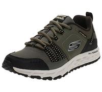 Skechers Herren Escape Plan Sneaker, Green Olive Leather Mesh Black Trim Olbk, 44 EU