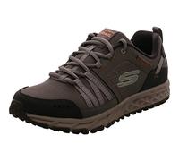 Skechers Herren Escape Plan Trekking Shoes, Tan Leather Mesh Charcoal Trim, 45 EU