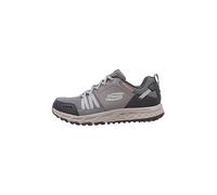 Skechers Herren Escape PlanSneaker, Hellbraunes Leder mit Netzstoff und anthrazitfarbenem BES, 45.5 EU