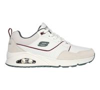 Skechers Herren UNO Sneaker, Weiß Duraleather Wildleder Grün Mesh Burg, 45.5 EU