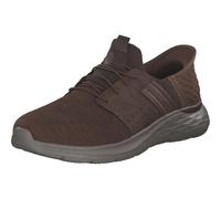 Slip-On Sneaker SKECHERS "GARNER-NEWICK" Gr. 43, braun (dunkelbraun) Herren Schuhe Stoffschuhe mit praktischer Slip Ins-Funktion (36479624-43)
