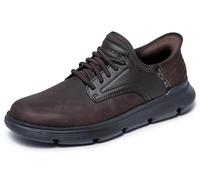 Skechers Herren Slip-On Garza Gervin Leder dunkelbraun Größe 42,5 EU