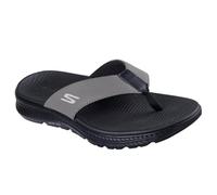 Zehentrenner SKECHERS "GO CONSISTENT SANDAL 2.0 CANTON", Herren, Gr. 45, taupe, schwarz, Synthetik, kontrastfarbene Details, Schuhe Zehentrenner, Badeschuh, Sommerschuh, Flat mit Goga Mat Fußbett (638